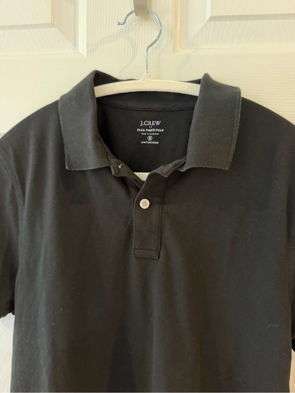 J. Crew Men's Black Cotton Polo Shirt